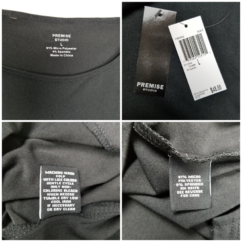 Premise Studio Long Sleeve Top - Black - Size L - Picture 7 of 7